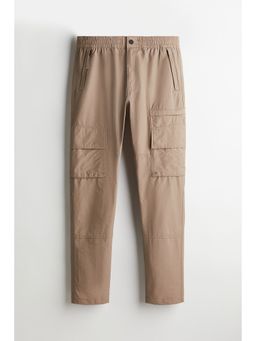 H&M - Men Beige Regular Fit Twill Cargo Trousers
