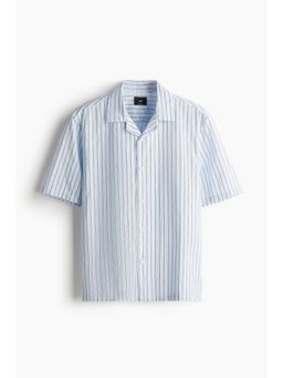 H&M - Men Blue Regular Fit Cotton Resort Shirt