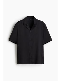 H&M - Men Black Loose Fit Resort Shirt