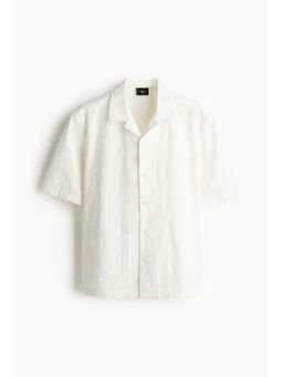 H&M - Men White Regular Fit Embroide Resort Shirt