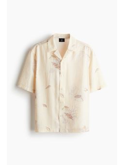 H&M - Men White Regular Fit Lyocell-Blend Resort Shirt