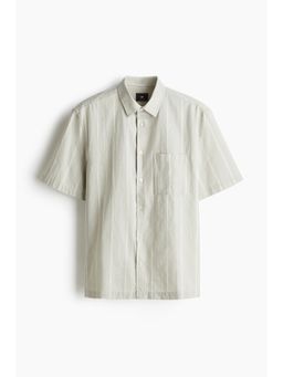 H&M - Men Grey Regular Fit Short-Sleeved Shirt