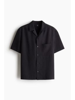 H&M - Men Black Loose Fit Resort Shirt