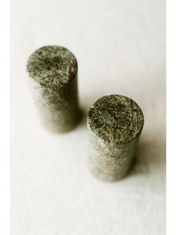 H&M - Green Marble salt and pepper shakers