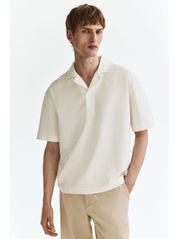 H&M - Men White Loose Fit Polo Shirt