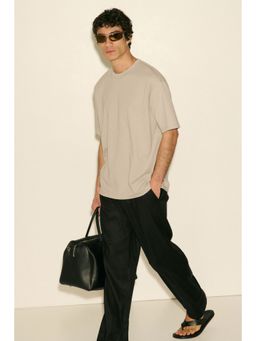H&M - Men Beige Cooling Relaxed Fit T-Shirt