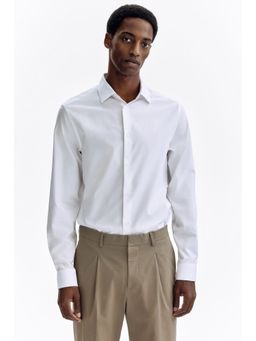 H&M - Men White Slim Fit Cotton Shirt
