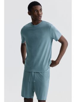 H&M - Men Turquoise Jersey pyjama T-shirt and shorts