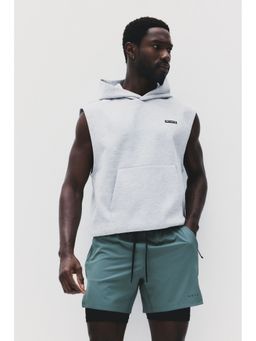 H&M - Men Green Double-Layered Sports Shorts with Drymove