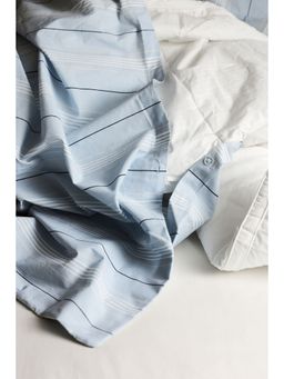 H&M - Blue Cotton Percale Single Duvet Cover Set