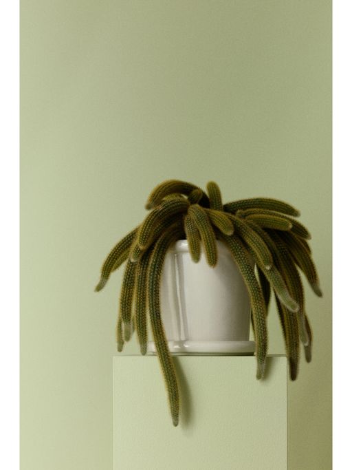 H&M White Stoneware Plant Pot With Saucer