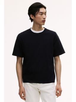 H&M - Men Blue Loose Fit T-Shirt