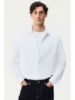 H&M - Men White Four-Way Stretch Slim Fit Shirt