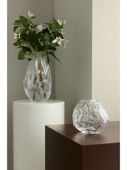 H&M - Transparent Small Textured Glass Vase