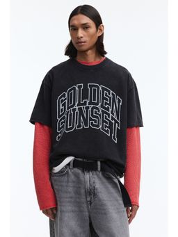 H&M - Men Black Oversized Fit Boxy-Style T-Shirt