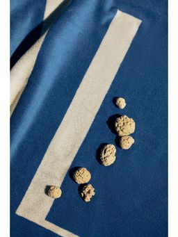 H&M - Blue Text-motif cotton beach towel