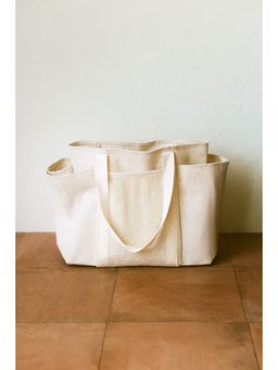 H&M - Beige Large Jute-Blend Shopper