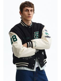H&M - Men Multi-Color Motif-Detail Baseball Jacket
