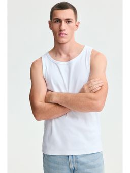 H&M - Men White Slim Fit Ribbed Vest Top