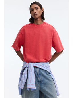 H&M - Men Red Oversized Fit Boxy T-Shirt