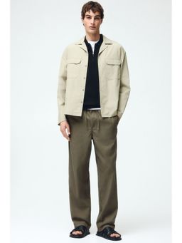 H&M - Men Green Relaxed Fit Trousers