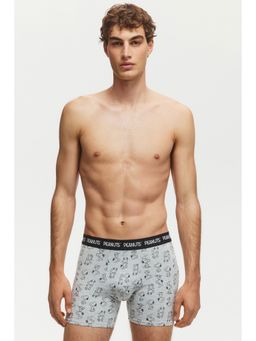 H&M - Men Grey 3-pack print-motif cotton trunks