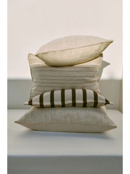 H&M - Beige Patterned cotton cushion cover