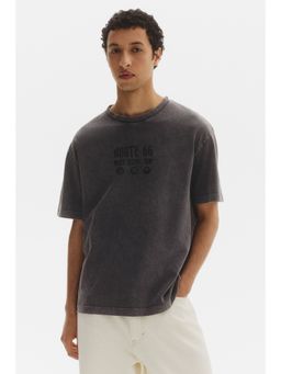 H&M - Men Grey Relaxed Fit Printed T-shirt