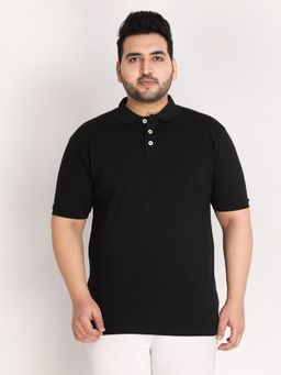 CHKOKKO - Mens Casual Polo Neck T-shirts In Black