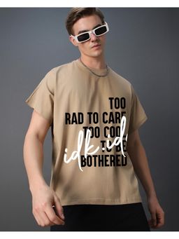 Bewakoof - Men's Ginger Root Brown Idkidc Typography Square Fit Vest