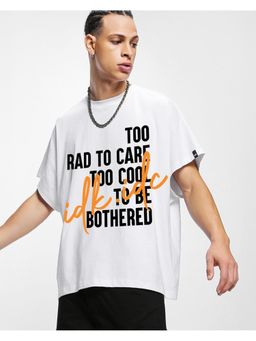 Bewakoof - Men's White Idkidc Typography Square Fit Vest