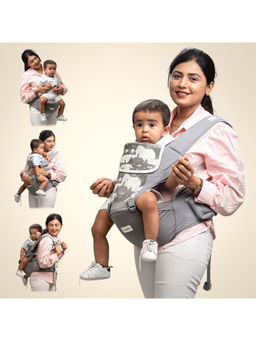 BAYBEE - Grey Ergonest 6 in 1 Hip Seat Baby Carrier (0-3 Years)