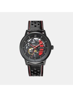 Pierre Lannier - Black Leather Analog Watch (338A433) (M)