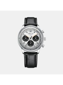 Oblik - White Leather Analog Watch (Vertu-Panda) (M)