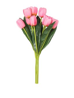 Fourwalls - Artificial Beautiful Tulip Flower Bunches (38 cm Tall, 9 Heads, Set of 3, Light-Pink)