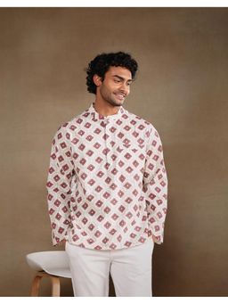 Fabindia - White Cotton Geometric Shirt