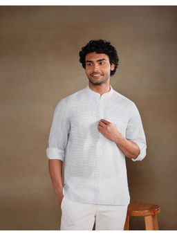Fabindia - White Cotton Stripes Shirt