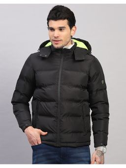 Rock.it - Black Polyester Blend Solid Puffer Jacket