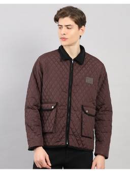 Rock.it - Wine Polyester Blend Solid Winter Jacket