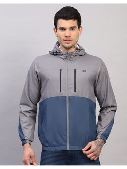 Monte Carlo - Grey Polyester Colorblock Winter Jacket