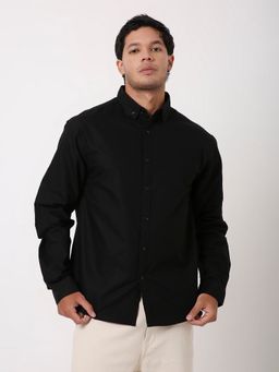 BLNK - Black Cotton Solid Shirt