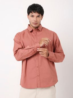 BLNK - Peach Cotton Solid Shirt