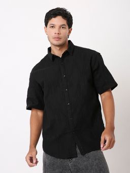 BLNK - Black Cotton Solid Shirt