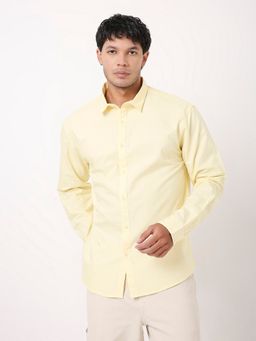 BLNK - Yellow Cotton Solid Shirt