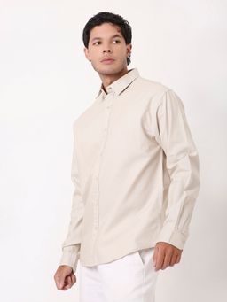 BLNK - Beige Cotton Solid Shirt