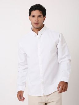 BLNK - White Cotton Solid Shirt