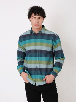 BLNK - Green Cotton Checks Shirt