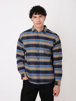 BLNK - Yellow Cotton Checks Shirt