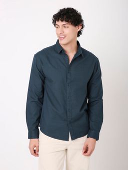 BLNK - Green Cotton Solid Shirt