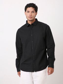 BLNK - Black Cotton Solid Shirt